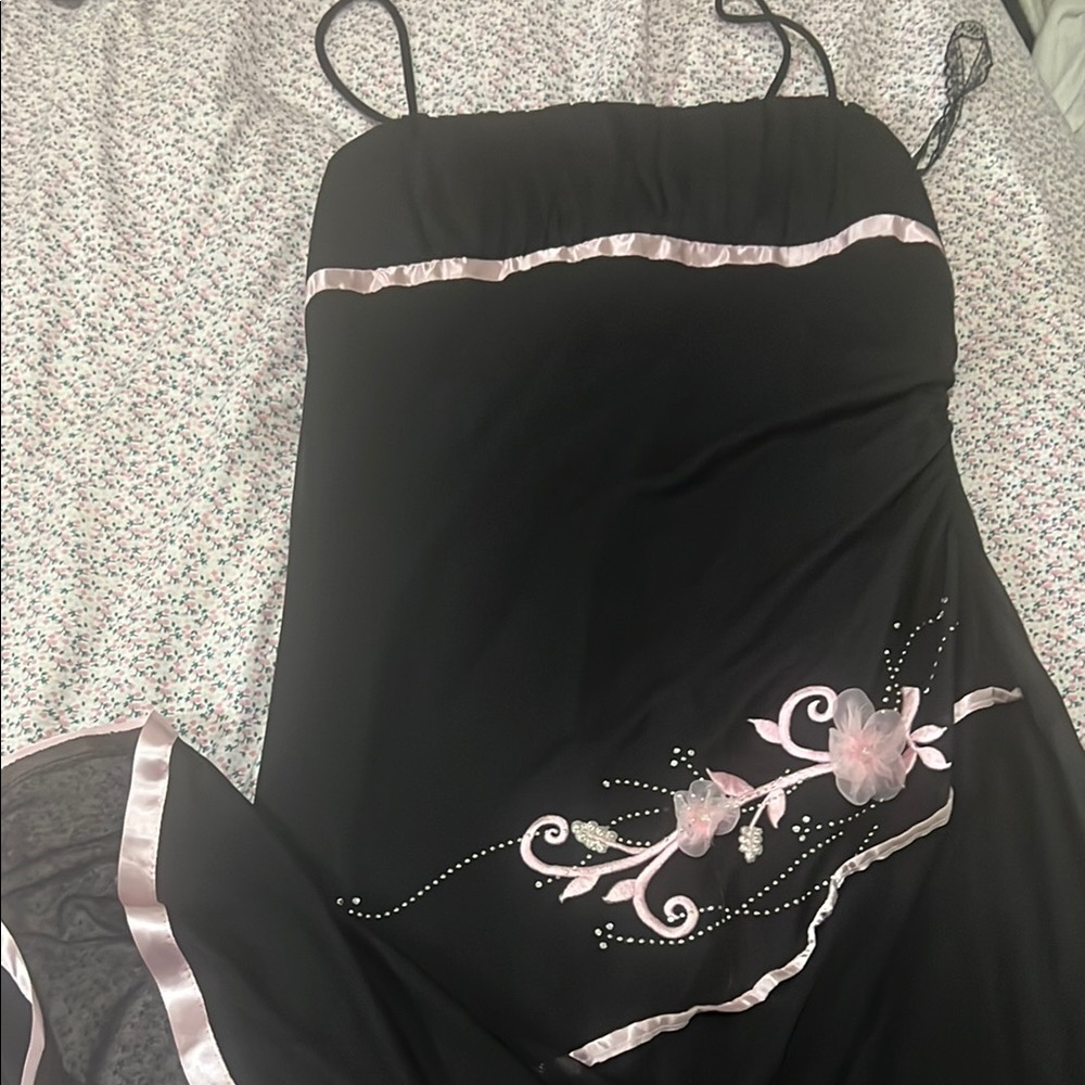 Jessica Black and Pink Midi Dress